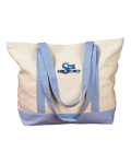 Natural Lt. Blue Canvas Boat Tote