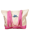 Natural Pink Canvas Boat Tote