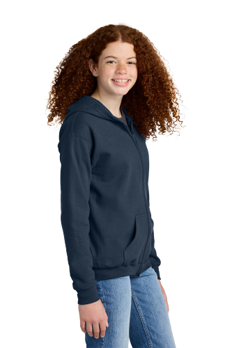 Left view of Gildan® Youth Heavy Blend™ Full-Zip Hooded Sweatshirt