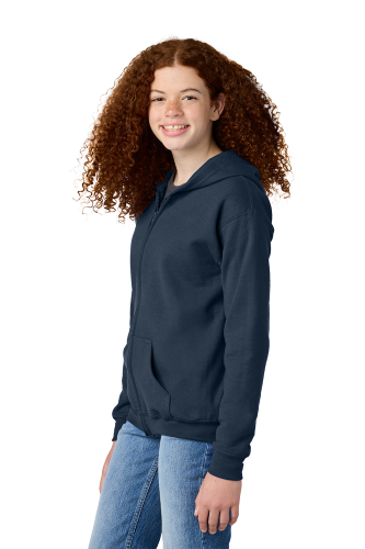 Right view of Gildan® Youth Heavy Blend™ Full-Zip Hooded Sweatshirt