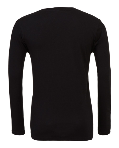 Back view of Unisex Long Sleeve V-Neck Tee