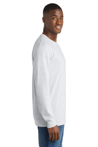 Left view of Port & Company Long Sleeve 5.4-oz. 100% Cotton T-Shirt