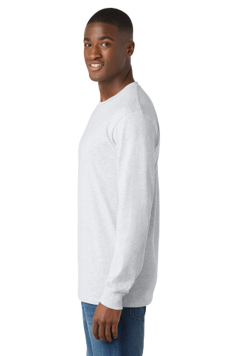 Right view of Port & Company Long Sleeve 5.4-oz. 100% Cotton T-Shirt