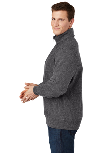 Left view of Sport-Tek Super Heavyweight 1/4-Zip Pullover Sweatshirt
