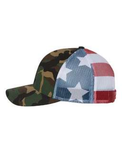 Left view of Printed Mesh-Back Trucker Cap