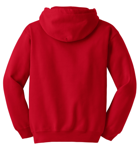 Back view of Gildan DryBlend Pullover Hooded Sweatshirt