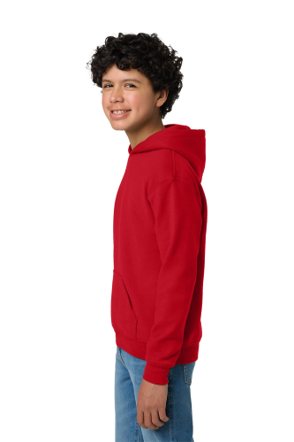 Right view of Gildan Youth Heavy Blend Hooded Sweatshirt