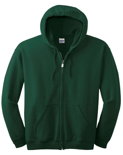 Gildan Heavy Blend Full-Zip Hooded Sweatshirt in Forest Green