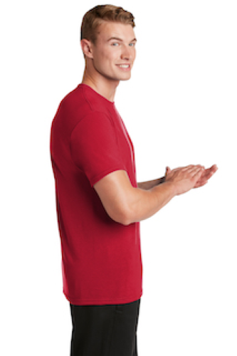 Left view of JERZEES Sport 100% Polyester T-Shirt