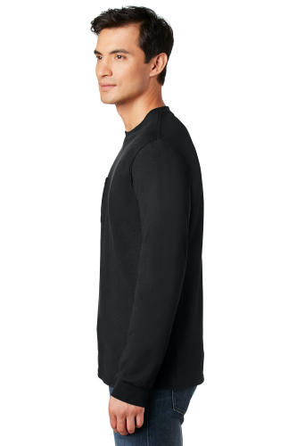 Right view of Gildan Ultra Cotton 100% Cotton Long Sleeve T-Shirt with Pocket