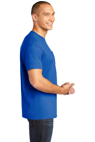 Left view of Gildan Heavy Cotton 100% Cotton Pocket T-Shirt