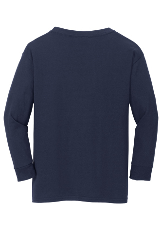 Back view of Gildan Youth Heavy Cotton 100 Cotton Long Sleeve TShirt