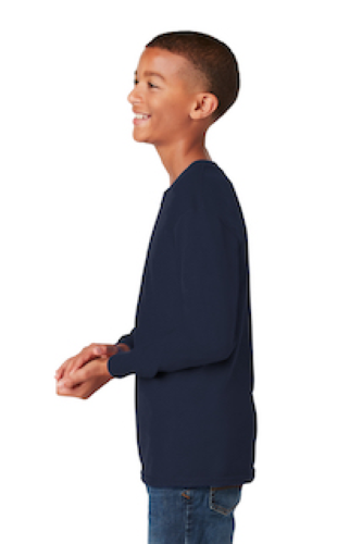 Right view of Gildan Youth Heavy Cotton 100 Cotton Long Sleeve TShirt