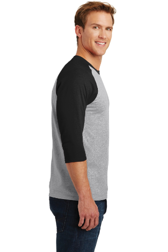 Left view of Gildan Heavy Cotton ™ 3/4-Sleeve Raglan T-Shirt