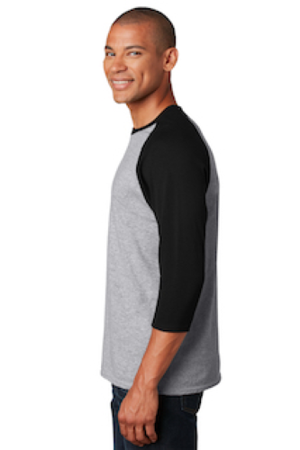 Right view of Gildan Heavy Cotton ™ 3/4-Sleeve Raglan T-Shirt