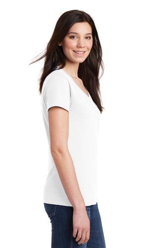 Left view of Gildan Ladies Heavy Cotton 100% Cotton V-Neck T-Shirt