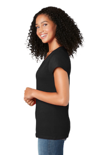 Left view of Gildan Softstyle Junior Fit V-Neck T-Shirt