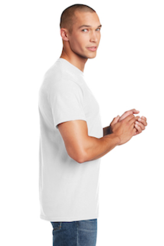 Left view of Gildan DryBlend 50 Cotton/50 DryBlend Poly T-Shirt