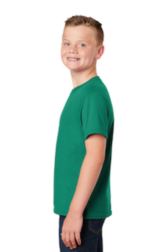 Left view of Gildan Youth DryBlend 50 Cotton 50 DryBlend Poly T Shirt