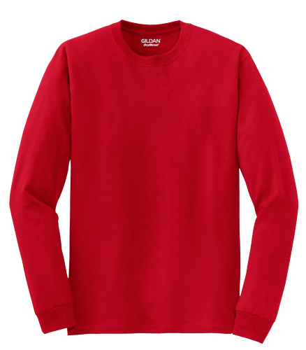 Gildan DryBlend 50 Cotton/50 DryBlend Poly Long Sleeve T-Shirt in Red