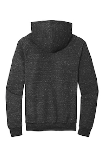 Back view of Snow Heather French Terry Raglan Hoodie