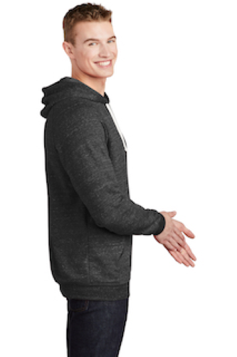 Right view of Snow Heather French Terry Raglan Hoodie