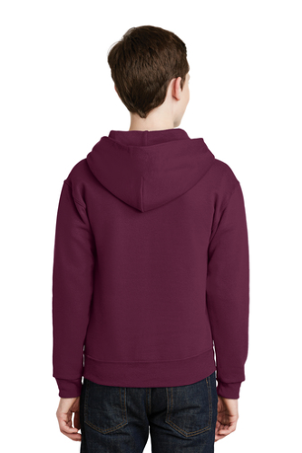 Back view of JERZEES Youth NuBlend Pullover Hooded Sweatshirt