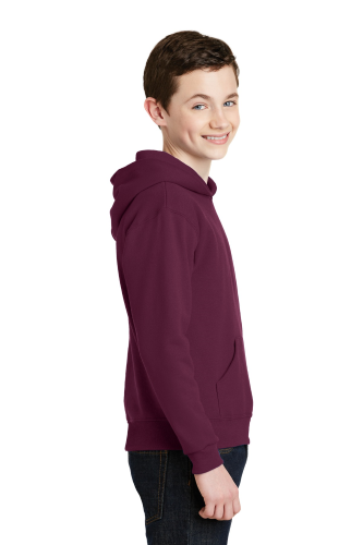 Left view of JERZEES Youth NuBlend Pullover Hooded Sweatshirt