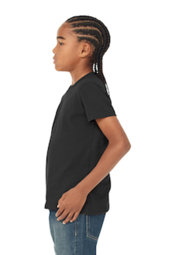 Left view of BELLA+CANVAS Youth Jersey Short Sleeve Tee