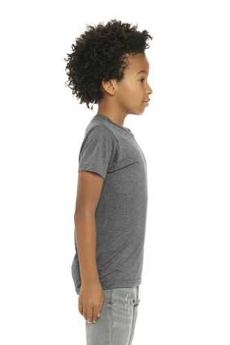 Right view of BELLA+CANVAS Youth Triblend Short Sleeve Tee
