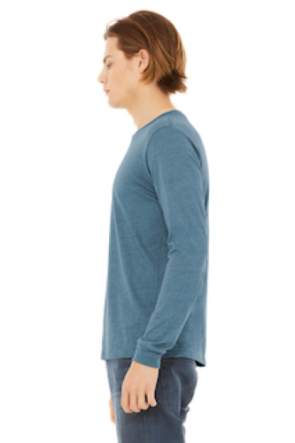 Left view of BELLA+CANVAS Unisex Triblend Long Sleeve Tee BC3513