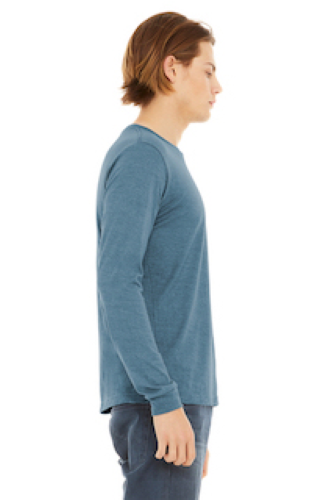 Right view of BELLA+CANVAS Unisex Triblend Long Sleeve Tee BC3513