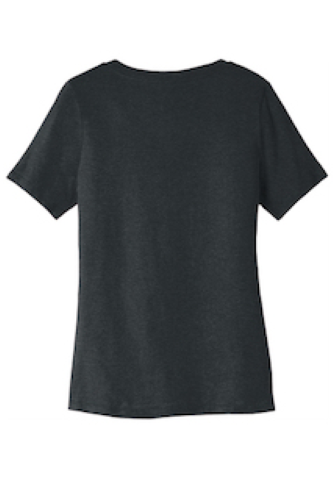 Back view of BELLA+CANVAS Women’s Relaxed Heather CVC V-Neck Tee BC6405CVC