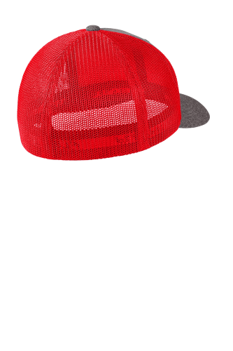 Back view of Port Authority Flexfit Melange Mesh Back Trucker Cap C302