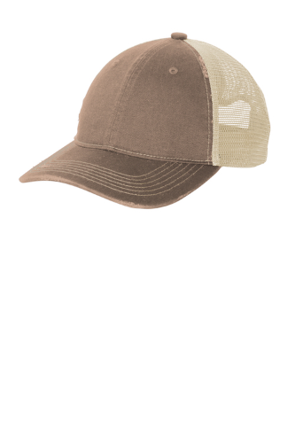 Left view of Port Authority Distressed Mesh Back Cap C600