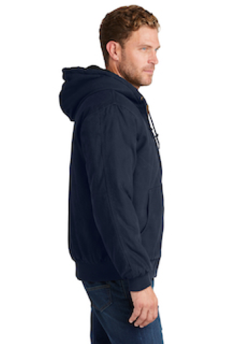 Left view of CornerStone Washed Duck Cloth Insulated Hooded Work Jacket