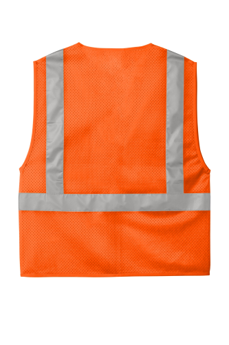 Back view of CornerStone ANSI 107 Class 2 Mesh Zippered Vest