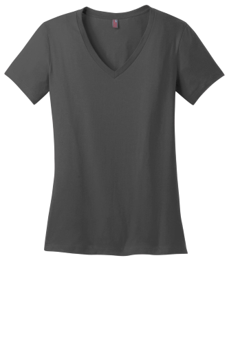 District Made Ladies Perfect Weight V-Neck Tee in Charcoal