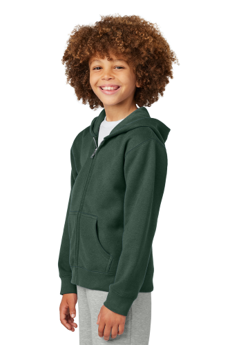 Left view of District® Youth V.I.T.™ Fleece Full-Zip Hoodie