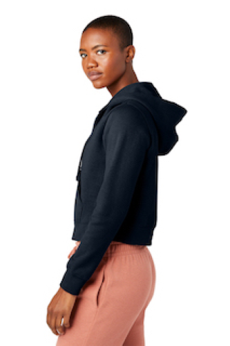 Left view of District Women’s V.I.T. Fleece Full-Zip Hoodie