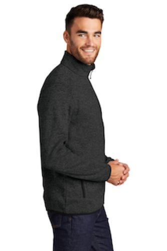 Left view of Port Authority Sweater Fleece Jacket