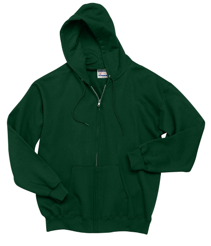 Hanes Ultimate Cotton Full-Zip Hooded Sweatshirt in Deep Forest