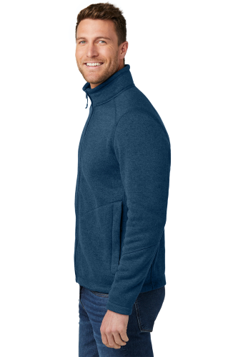 Left view of Port Authority Arc Sweater Fleece Jacket F428