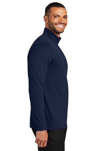 Left view of Port Authority Dry Zone UV Micro-Mesh 1/4-Zip K112