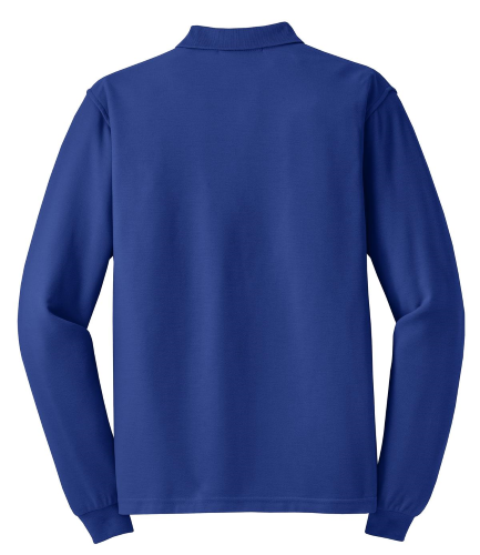 Back view of Port Authority Long Sleeve Silk Touch Polo