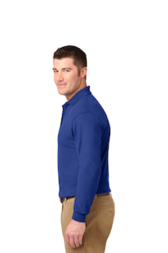 Left view of Port Authority Long Sleeve Silk Touch Polo