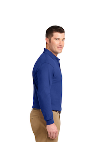 Right view of Port Authority Long Sleeve Silk Touch Polo