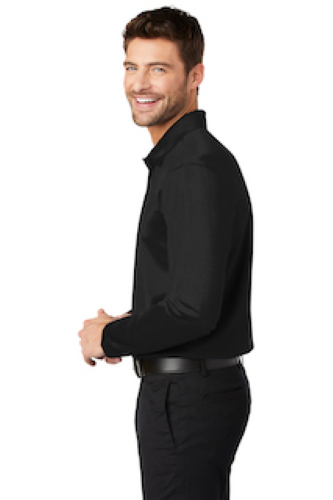 Left view of Port Authority Silk Touch Performance Long Sleeve Polo
