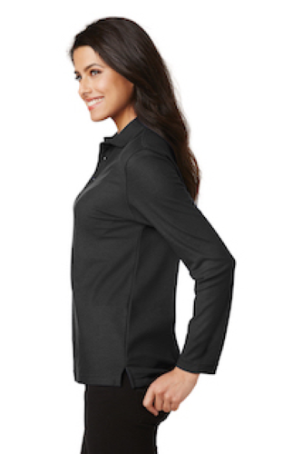 Left view of Port Authority Ladies Long Sleeve Silk Touch Polo