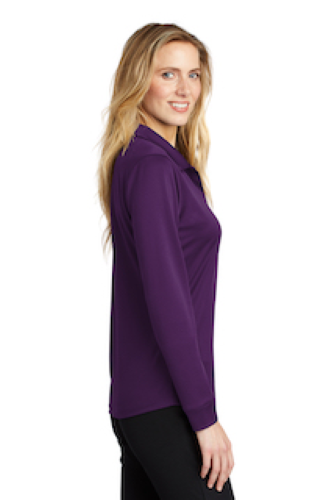 Right view of Port Authority Ladies Silk Touch Performance Long Sleeve Polo